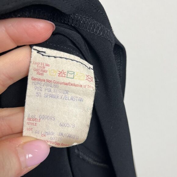 Joseph Ribkoff Dress Womens 10 Black Jersey V Neck Knot Fit & Flare Knee Length - Picture 4 of 7